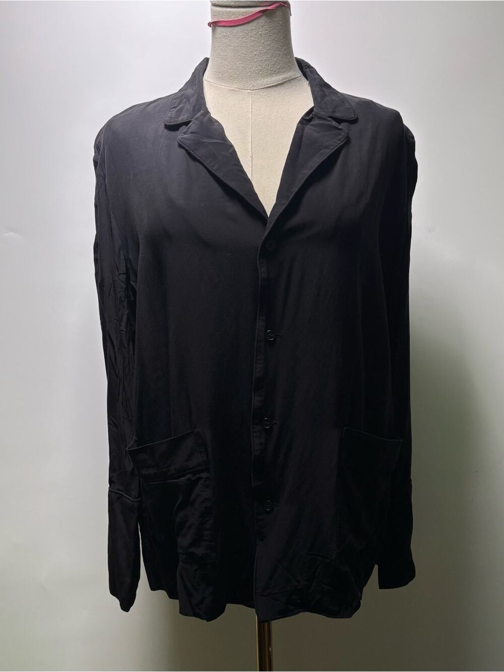 & Other Stories Black Button-Down Shirt Size 8